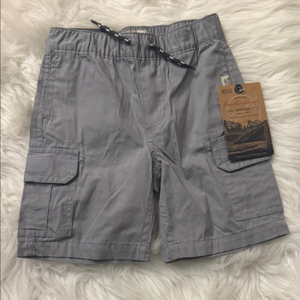 Weatherproof Kids Gray Cargo Shorts with Drawstring